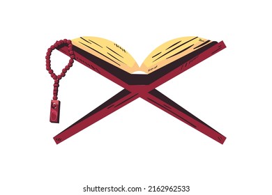 flat quran book design over white