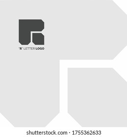 Plantilla plana de diseño de logotipo "R" para carta