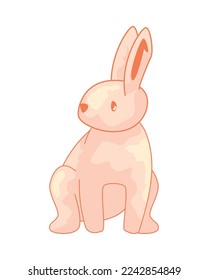 flat rabbit design over white