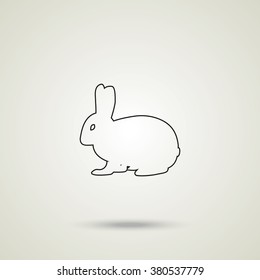 Flat rabbit icon.