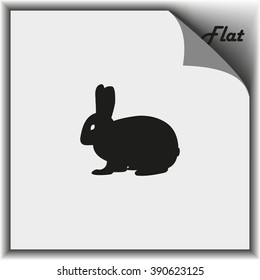 Flat rabbit icon.