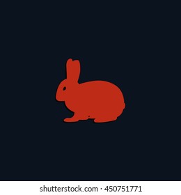 Flat rabbit icon.