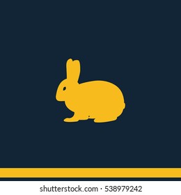 Flat rabbit icon.