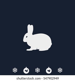 Flat rabbit icon.
