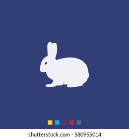 Flat rabbit icon.