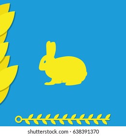 Flat rabbit icon.