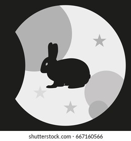 Flat rabbit icon.