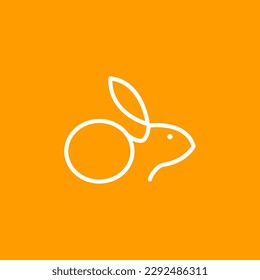 Flat rabbit icon logo vector illustration.