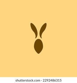 Flat rabbit icon logo vector illustration.