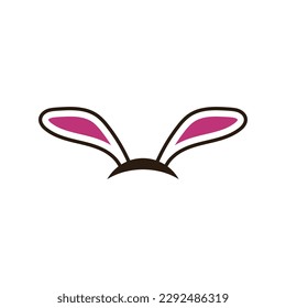 Flat rabbit icon logo vector illustration.