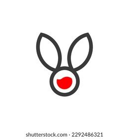 Flat rabbit icon logo vector illustration.