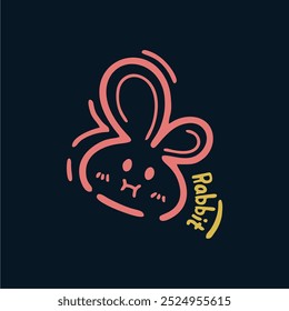 Flat rabbit vector can be put on any design for accessories