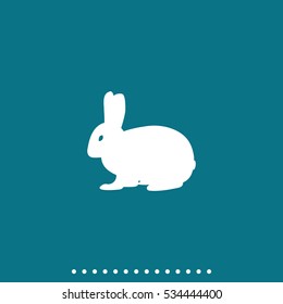 Flat rabbit vector icon.