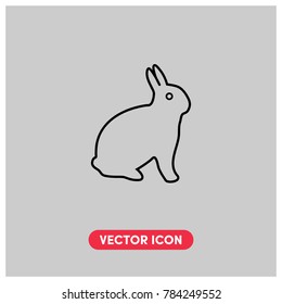 Flat Rabbit Vector Icon Illustration.Light Backround.Premium Quality.