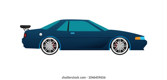 Flat racing car vector. Eps 10