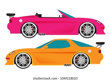 Flat racing car vector. Eps 10