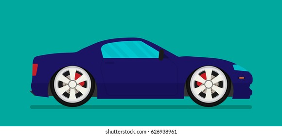 Flat racing car vector. Eps 10