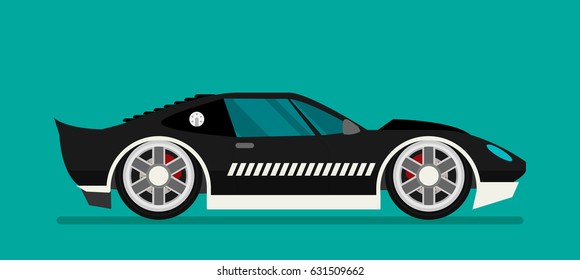 Flat racing car vector. Eps 10