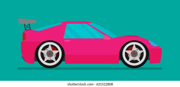 Flat racing car vector. Eps 10