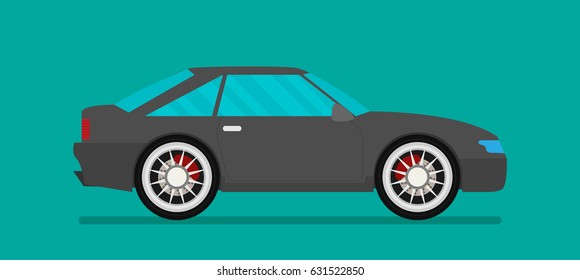 Flat racing car vector. Eps 10