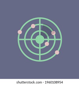 Flaches Radar-Symbol, Vektorgrafik