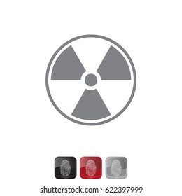 Flat radiation icon. vector illustration
