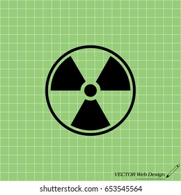 Flat radiation icon. vector illustration