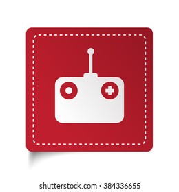 Flat Radio Control icon on red sticker