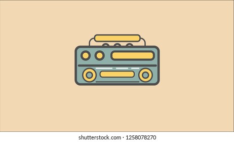 flat radio retro design icon eps 10 vector
