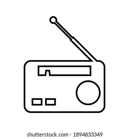 Icono de vector de radio plano. Signo de estilo glifo. Símbolos simples de ilustración dibujados a mano para infografías de concepto, proyectos de diseño, estilos de diseño en tendencia. Ilustración vectorial.