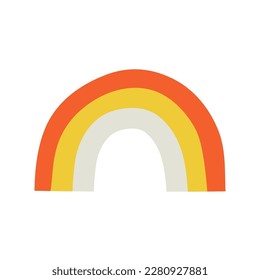 flat rainbow. leprechauns, patrick's day, lucky man. hand drawn vector illustration.