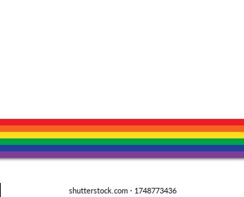 Flat rainbow on white background, vector illustration.Lgbtq+ color of gay,lesbian,bisexual,homosexual,transsexual concept.Rainbow sign of lgbt symbol template for pride month.