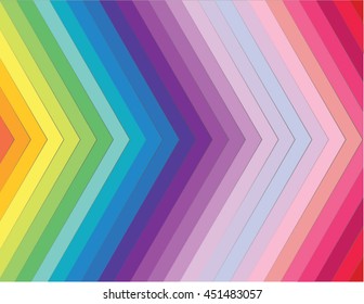 Flat rainbow vector spectrum with arrow style and shadow, EPS10