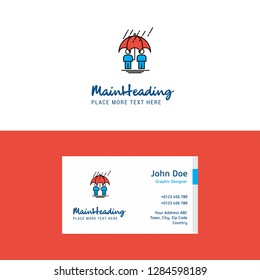 Flat Raining Logo and Visiting Card Template. Busienss Concept Logo Design