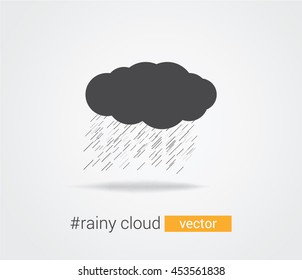 Flat rainy vector cloud, design element