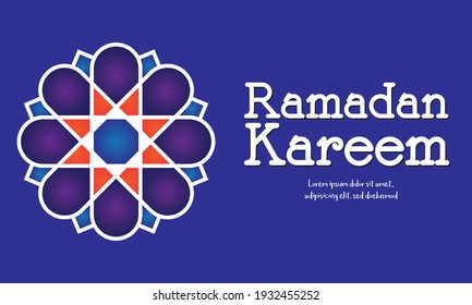 Flat Ramada Kareem illustrations. Islamic pattern.