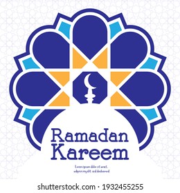 Flat Ramada Kareem illustrations. Islamic pattern.