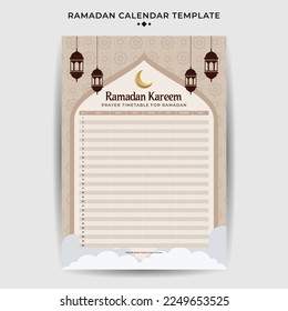 Flat ramadan calendar design template