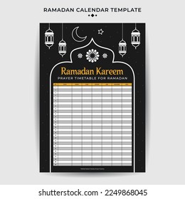 Flat Ramadan Calendar Schedule Template