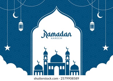 Flat ramadan celebration background design