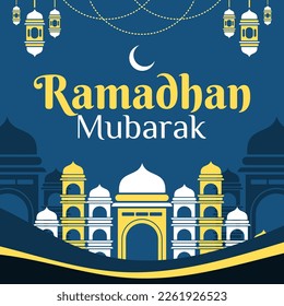 Ilustración vectorial de celebración de ramadán plana