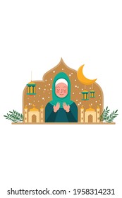 Flat ramadan concept design illustration