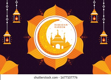 ramadan kareem plano con fondo de caligrafía árabe