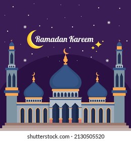 flat ramadan kareem background vector