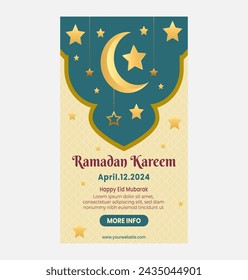 Flat ramadan kareem decorative festival card islamic ramadan greeting card poster invitation celebration