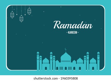 Flaches Racaman Kareem und eid al-fitr Illustration Free Vector