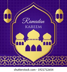 Flat ramadan kareem illustration. - Vector.