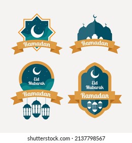 Flat Ramadan Label Collection. - Vector.