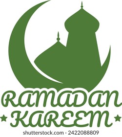 Flat Ramadan Mubarak wishes Ramazan month islamic blessing month. Ramadan Mubarak written in Arabic Beautiful Calligraphy best for using as Greeting Card