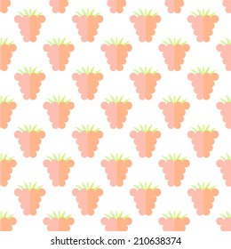 Flat raspberry cute seamless pattern in vintage style 